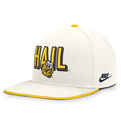 Nike Michigan Legacy Letter & Mascot Pro  Men's Dri-fit College Adjustable Hat In White