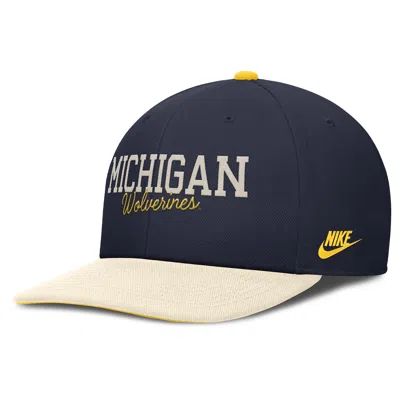 Nike Michigan Legacy Script  Men's Dri-fit College Adjustable Hat In Blue