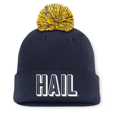 Nike Michigan Peak  Unisex College Cuffed Beanie In Blue