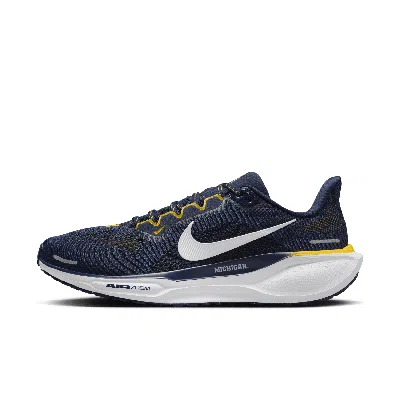 Nike Michigan Pegasus 41  Men's College Road Running Shoes In Blue