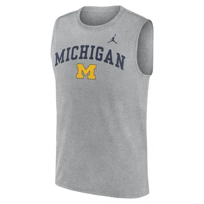 Nike Michigan Primetime Arch Legend  Men's Dri-fit College Muscle Tank Top In Gray