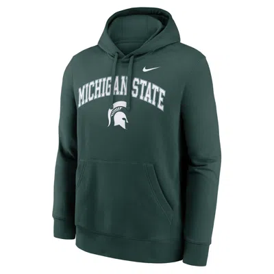 Nike Michigan State Arch  Men's College Pullover Hoodie In Green