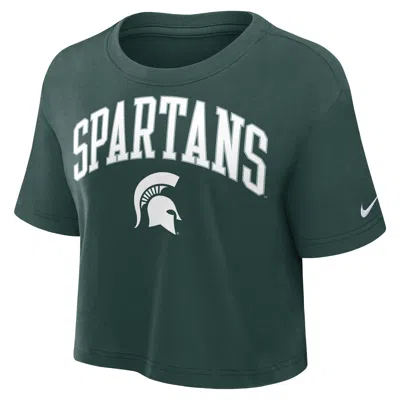 Nike Michigan State Athletic Prep Arch  Women's Dri-fit College Cropped T-shirt