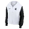 Nike White Michigan State Spartans Cropped Beyond Capability Color-block Script Full-zip Hoodie