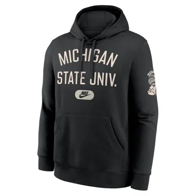 Nike Michigan State Club  Men's College Pullover Hoodie In Black