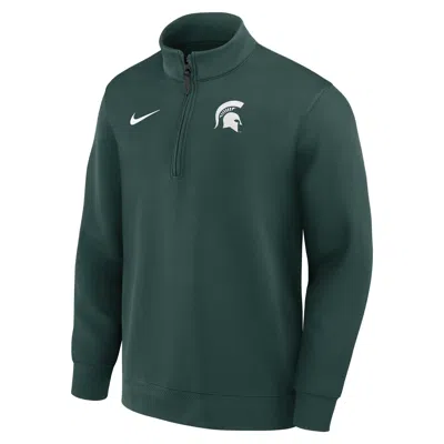 Nike Michigan State Coaches  Men's Dri-fit College Long-sleeve 1/2-zip Top In Green