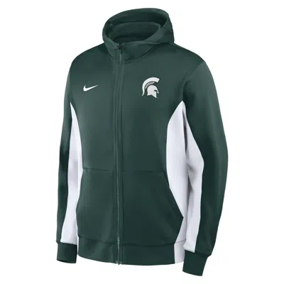 Nike Michigan State Courtside  Men's Dri-fit College Full-zip Jacket In Green
