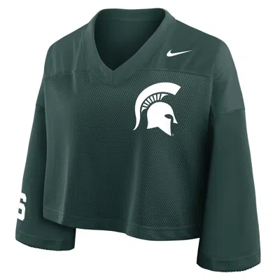 Nike Michigan State Jersey  Women's Dri-fit College Cropped Top In Green