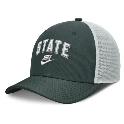 Nike Michigan State Legacy Arch Rise  Men's Dri-fit College Trucker Adjustable Hat In Green