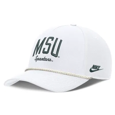 Nike Michigan State Legacy Letter Rise  Unisex Dri-fit College A-frame Adjustable Hat In White