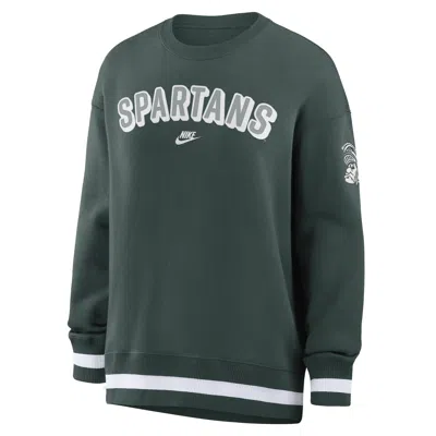 Nike Michigan State Legacy Phoenix  Women's College Oversized Pullover Crew In Green