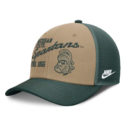 Nike Michigan State Legacy Rise  Unisex Dri-fit College Trucker Adjustable Hat In Brown