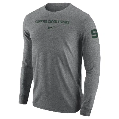 Nike Michigan State  Men's College Long-sleeve T-shirt In Gray