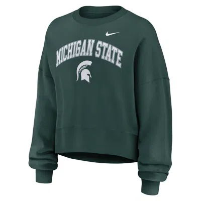 Nike Michigan State Phoenix Arch  Women's College Pullover Crew In Green