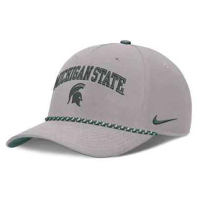 Nike Michigan State Primetime Rise Rope  Unisex College Adjustable Hat In Gray
