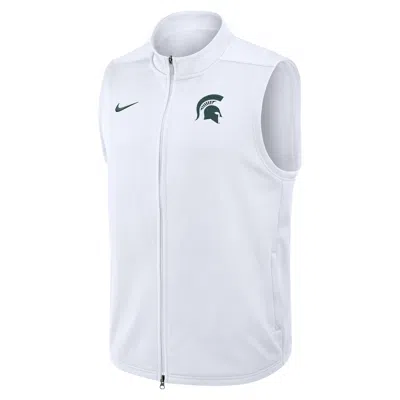 Nike Michigan State Primetime Victory  Men's Therma-fit College Full-zip Vest In White