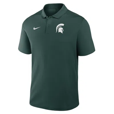 Nike Michigan State Primetime Victory Primary Logo  Men's Dri-fit College Polo In Black