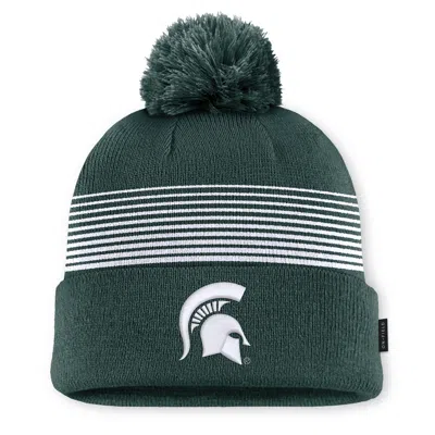 Nike Michigan State Sideline Peak  Unisex College Cuffed Pom Beanie In Green