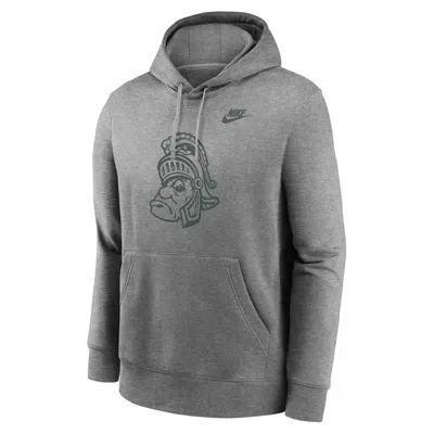 Nike Michigan State Spartans Legacy Club Primary Logo  Men's College Pullover Hoodie In Grey