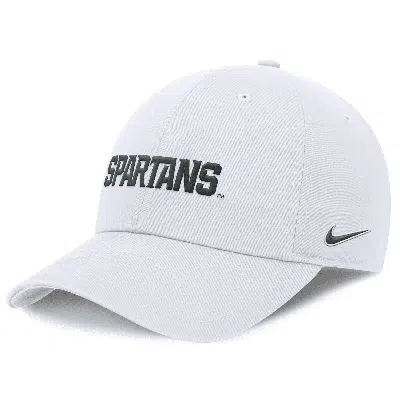 Nike Michigan State Spartans On-field Club  Unisex Dri-fit College Adjustable Hat In White