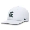 Nike Michigan State Spartans On-field Pro  Men's Dri-fit College Adjustable Hat In White