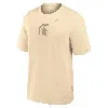 Nike Cream Michigan State Spartans Primary Statement Two-hit Performance T-shirt In Brown