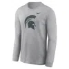 Nike Men's Heather Gray Michigan State Spartans Primetime Evergreen Fleece Pullover Sweatshirt In Grey