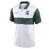 Nike Men's White Michigan State Spartans Primetime Campus Vapor Performance Polo In White,green