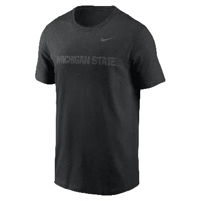 Nike Michigan State Spartans Primetime Evergreen Wordmark  Men's College T-shirt In Black