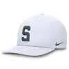 Nike Michigan State Spartans Primetime Pro  Men's Dri-fit College Adjustable Hat In White
