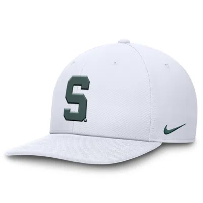 Nike Michigan State Spartans Primetime Pro  Men's Dri-fit College Adjustable Hat In White