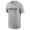 Nike Men's Heather Gray Michigan State Spartans Primetime Evergreen Wordmark T-shirt In Grey