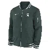 Nike Michigan State Spartans Sideline  Men's College Full-zip Bomber Jacket In Green