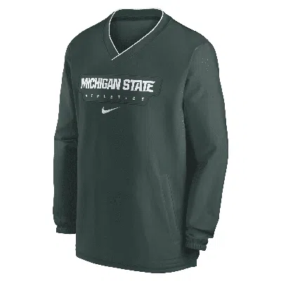 Nike Michigan State Spartans Sideline  Men's College Long-sleeve Windshirt In Green