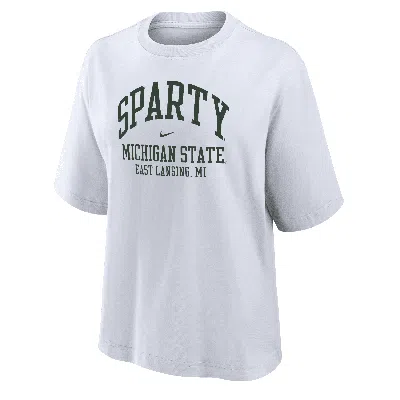 Nike Michigan State  Women's College Boxy T-shirt In White
