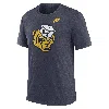 Nike Men's Heather Navy Michigan Wolverines Blitz Evergreen Legacy Primary Tri-blend T-shirt