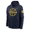 Nike Men's Michigan Wolverines Club Basketball Icon  College Pullover Hoodie In Blue