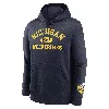 Nike Michigan Wolverines Legacy Club Foundational  Men's College Pullover Hoodie In Blue