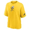 Nike Michigan Wolverines Legacy Established Boxy  Women's College T-shirt In Maize