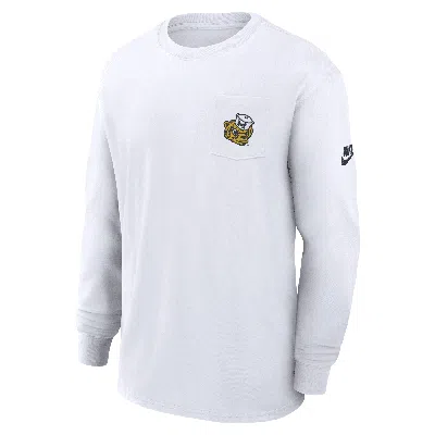 Nike Michigan Wolverines Legacy Max90 Pocket  Men's College Long-sleeve T-shirt In White