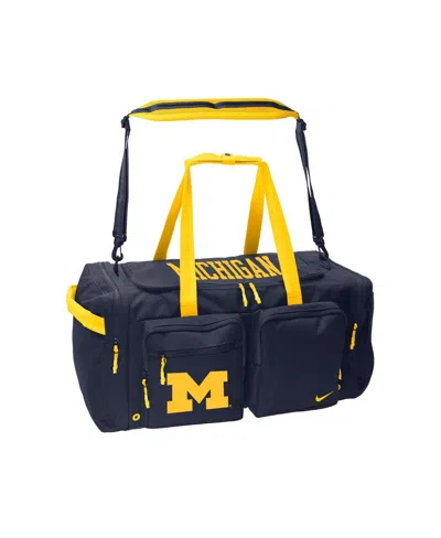 Nike Michigan Wolverines Utility Power Duffel Bag In Blue