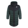 Nike Mid-length Colorblock Casual Sports Hooded Down Jacket Green