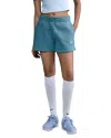 Nike Women's  Sportswear Phoenix Fleece Mid-rise 4" Shorts In Smoke Blue/sail