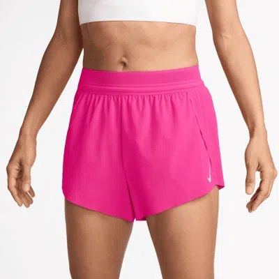 Nike Mid-rise Brief-lined Shorts In Hyper Pink/black