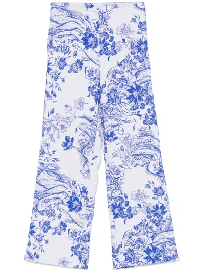 Nike Mid-rise Jacquard Track Pants In White Hyper Blue