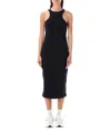 Nike Women's Dress W Sportswear Chill Knit Rib Midi Dress Black/black In Black