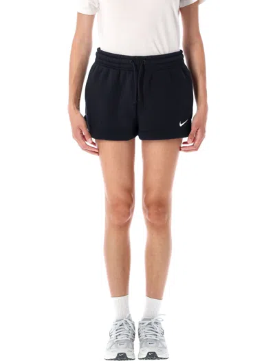 Nike Mid-rise Fleece Shorts For Casual Comfort In Black