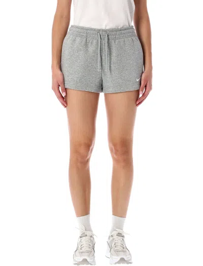 Nike Mid-rise Fleece Shorts For Women In Grey Dark Heater