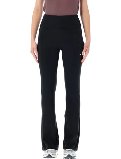 Nike Mid-rise Tight Ribbed Trousers In Black