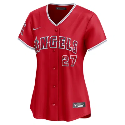 Nike Mike Trout Los Angeles Angels  Women's Dri-fit Adv Mlb Limited Jersey In Red